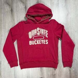 Mens Y2K Campus Crew Ohio State Buckeyes Red Collegiate Pullover Hoodie Large
